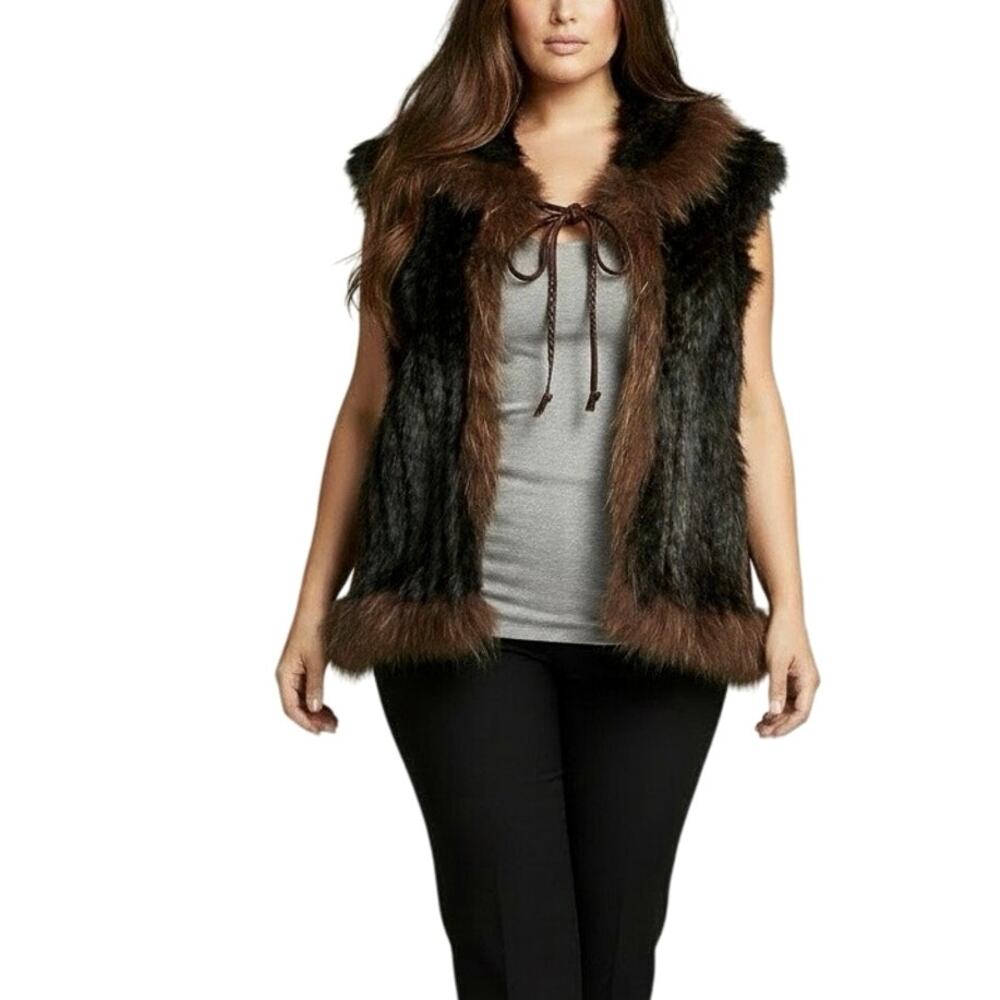 Dana Stein Rabbit Fur Knit Vest - XL